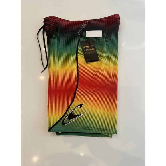 O'Neill Big Kids Size 28 Rasta Multicolor Hyperfreak Board Shorts New Pockets - Picture 4 of 5